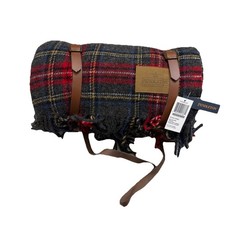 NWT PENDLETON MOTOR ROBE FRINGED THROW WITH LEATHER CARRIER NEW Sz 60X51