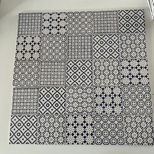 Vintage Moroccan  style patterned tiles job lot 25 tiles 9.5cmx9.5cm 5 patterns