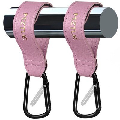 MZTUE Walker Hook for Bags, Premium Stroller Hooks with Anti-Snag & Pink