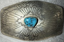 American Indian Navajo Belt buckle Turquoise  Silver