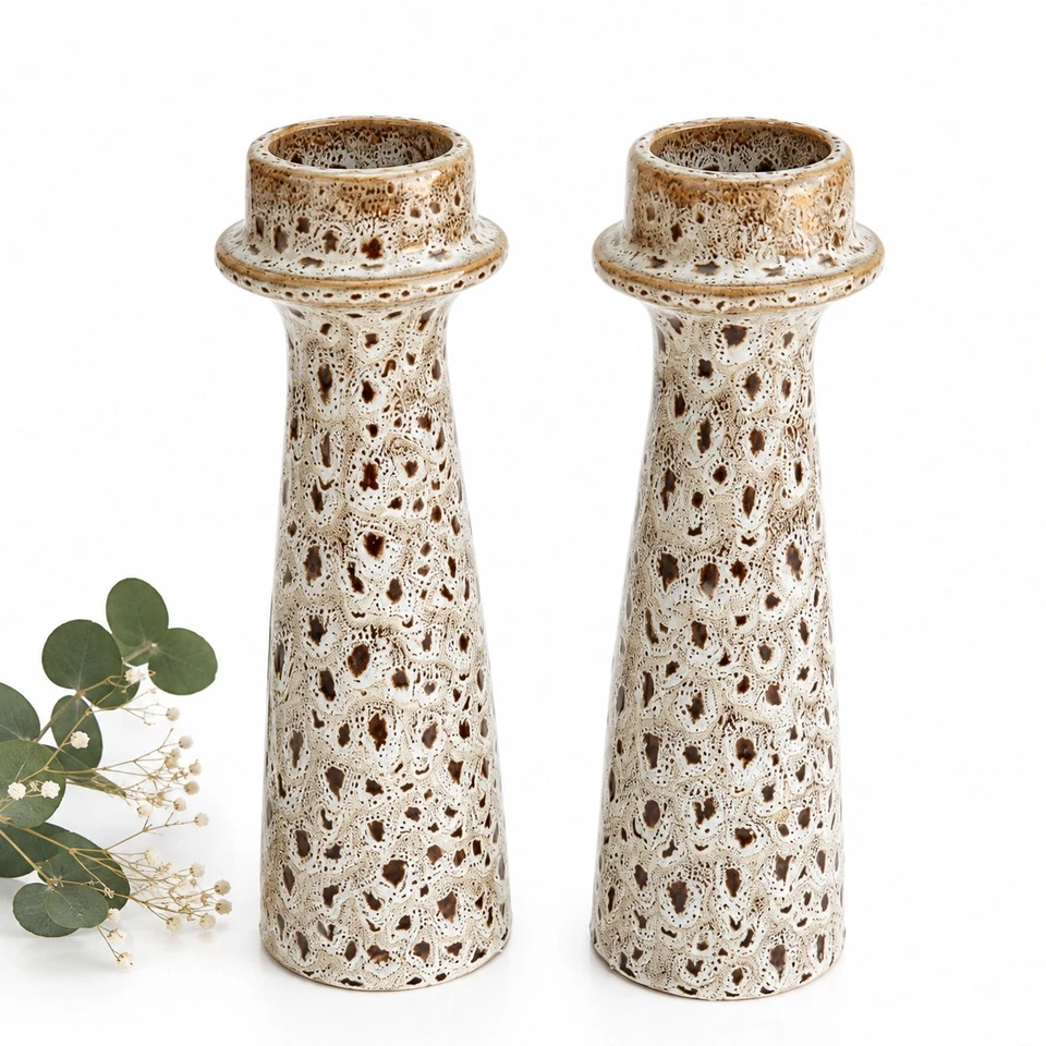 Boltze Kerzenständer 2er Set Keramik 26 cm Vintage Landhaus Boho Kerzenhalter... - Bild 1 von 1