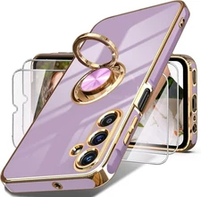 Dretal for Samsung Galaxy A16 5G Case, Screen Protector, 360° Purple 