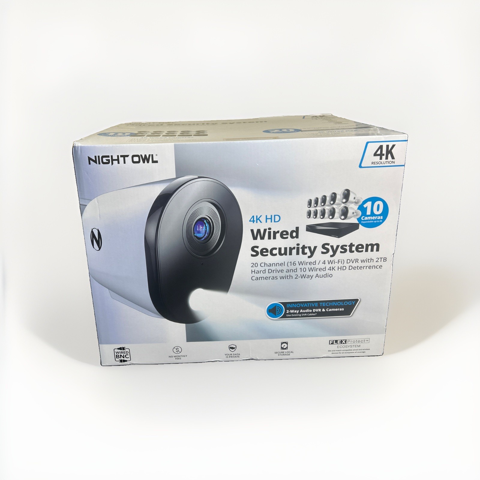 Night Owl 20 Channel, 16 Wired 4 Wi-Fi 4K DVR Security System w/ 2TB Hard Drive
