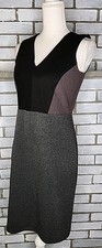 Loft Women’s Sleeveless Career Sheath Dress Petite Size 4P Black Multicolor