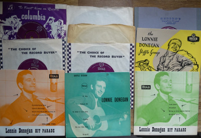 LONNIE DONEGAN AND HIS SKIFFLE GROUP 7# VINYLS SINGLE & EPs DECCA & PYE NIXA x10