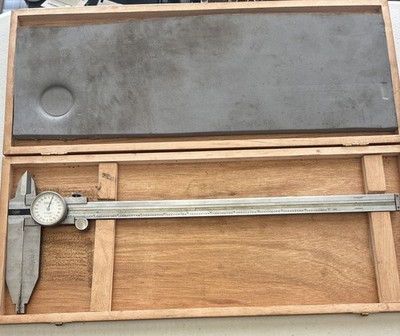 Vintage Helios 0-13  Range Heavy Duty Dial Caliper w/Case