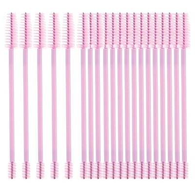 20pc Dual Sided Spoolies Set - Pink Brow Brush  Eyelash Spoolies for Versatil...