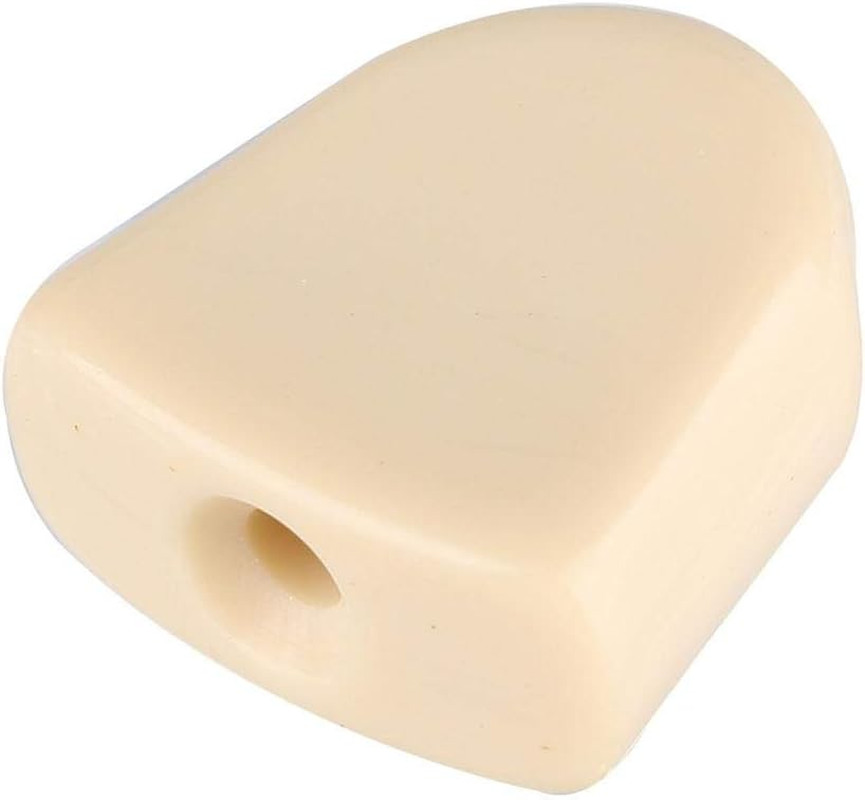 6-Piece Acrylic Guitar Tuning Peg Buttons Set with Ferrules & Screws Beige