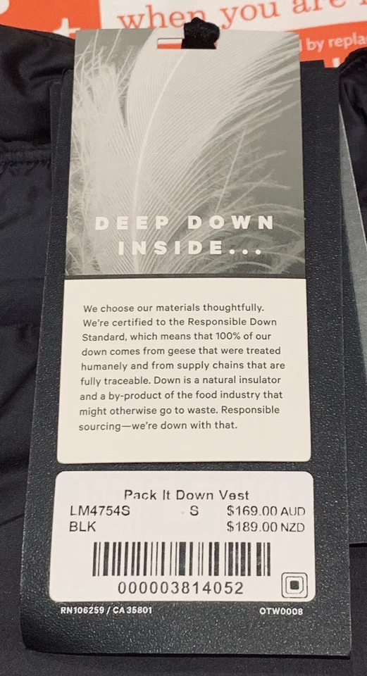 Lululemon Pack It Down Vest BLK Size S - Image 4 of 4