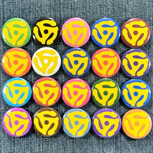 45 RPM Record Player Adapter 1" Pinback Buttons Nostalgic Vintage Music, 20 Pins - 第 1/7 張圖片