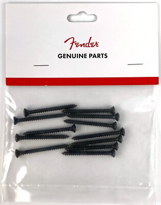 Fender Neck Mounting Screws BLACK 12-Pack Strat, Tele, P J Bass Guitar Universal