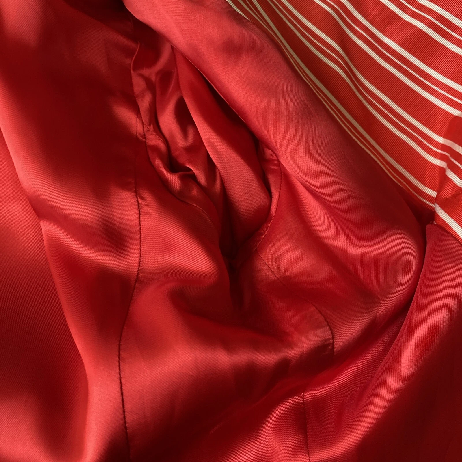 Giacca blazer GIANNI VERSACE Versus rosso bianco a righe fodera Italia 28 42 vintage