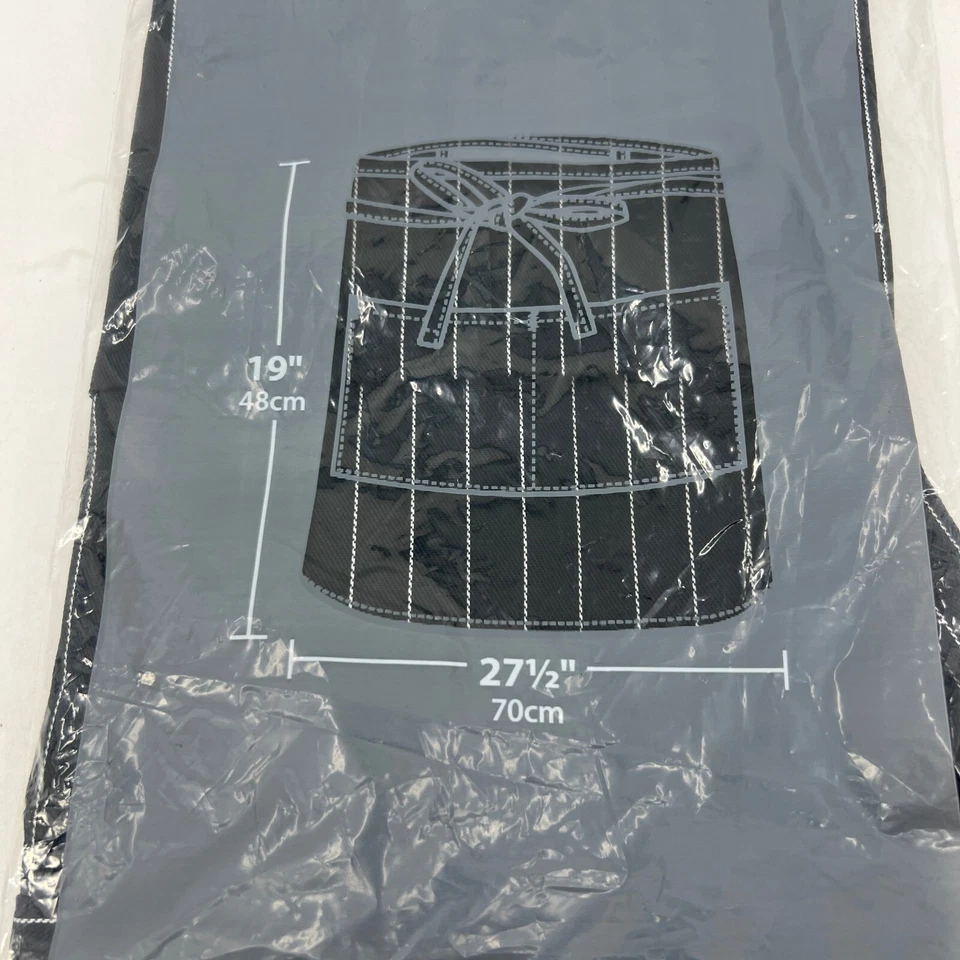 Delantal medio bistró Chef Works F28 adulto talla única negro a rayas blanco 19x27,5 Foto 4 de 4