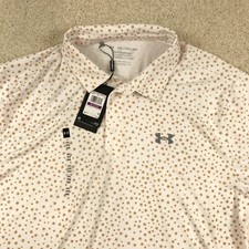 Under Armour Golf Polo Shirt Mens 2XL Floral Pattern White New