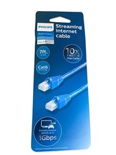 Phillips CAT6 Streaming Internet Cable 7ft Blue