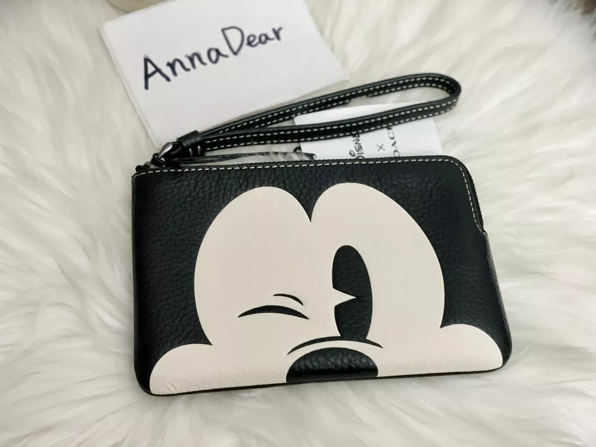 COACH Disney X Coach Corner Zip Wristlet With Wink Mickey Mouse