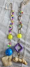 Birds  the Beads LOT of 2 NEW 16" Hanging Toys Beads Rawhide Chain NEW Free...