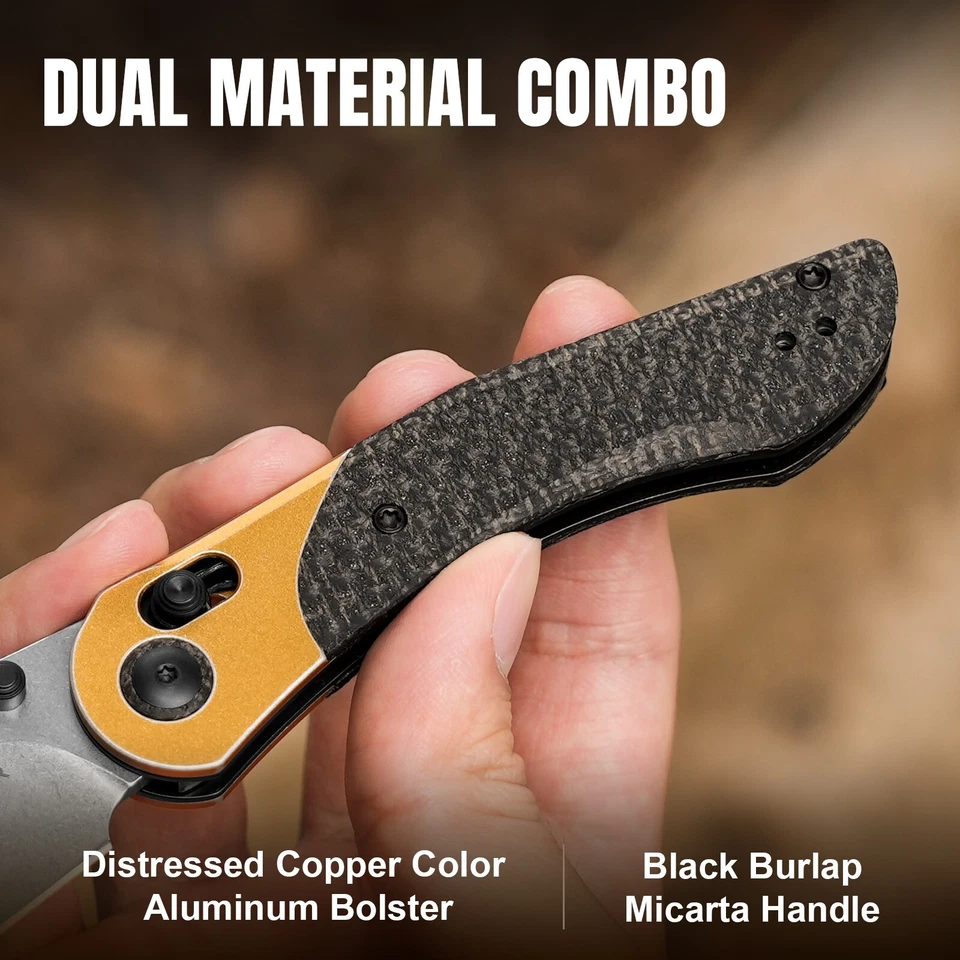 Cuchillo Plegable Kizer Mini Mystic Clip Point Hoja Nitro-V Aluminio + Mango Micarta Foto 4 de 4