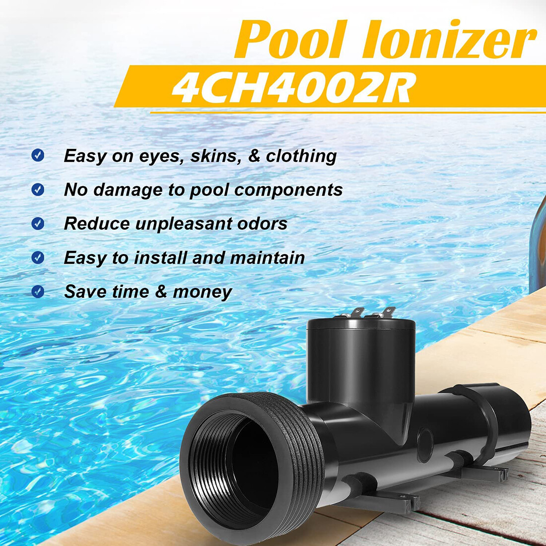 Swimming Pool Power Ionizer Chamber 4CH4002-R – Fits Hybrid Pool Treatment Systems