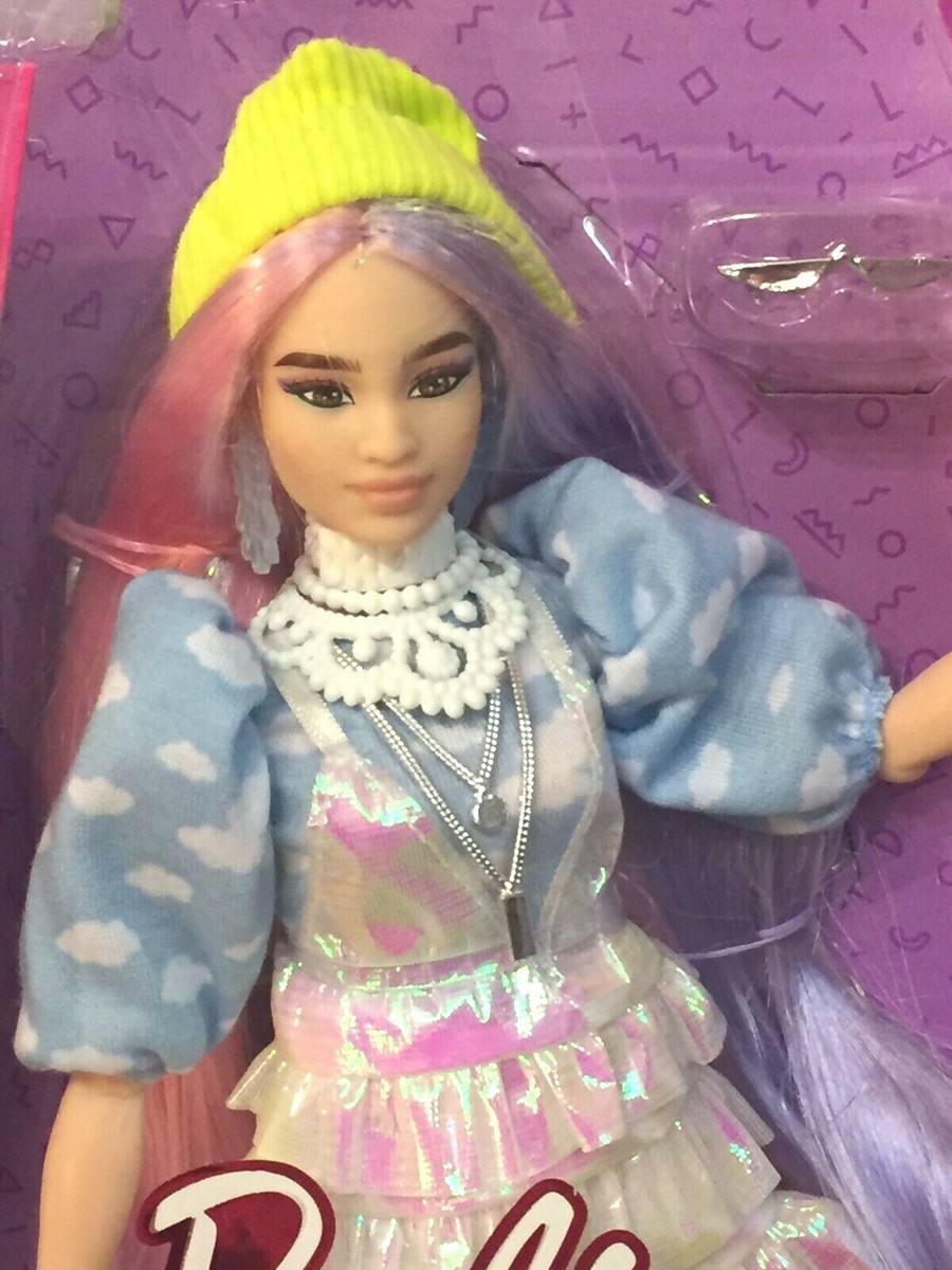Mattel Barbie Extra Doll #2 in Shimmery Look with Pet Puppy NRFB