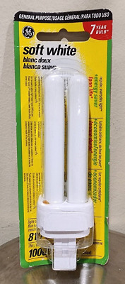 GE 13W 2-Pin Soft White 2700K Compact Fluorescent Lamp - F13 DBX23T4/SPX27 - NEW