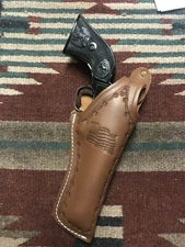FIT Ruger Wrangler 22LR 4.62" Uberti Stallion 4.75" Leather Holster w USA Flag