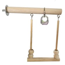 Wooden Parrot Bird Cage Perches Stand Tree Branch Pet Budgie Hanging Toys