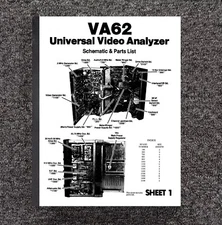 Schematic & Parts List Manual Fits Sencore VA62 Universal Video Analyzer