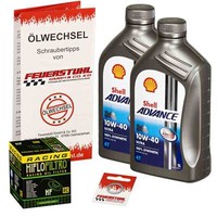 Honda Forza 300 (NF08) 18-20, Shell 10W40 ÖL + Hiflo Racing ÖLfilter, MotoröL