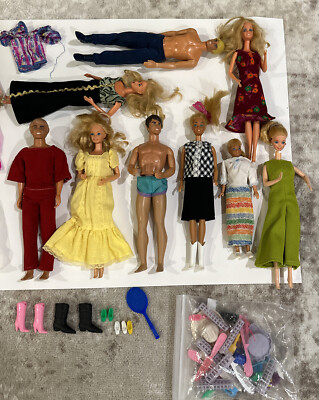 Large Lot of VTG Barbie Ken Clothes Blue Eye Shadow Shoes Accessories Boots ASIS