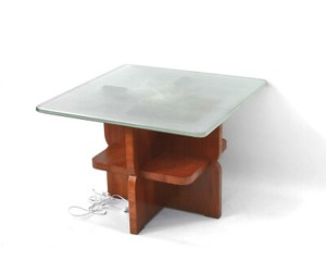 light oak and glass coffee table