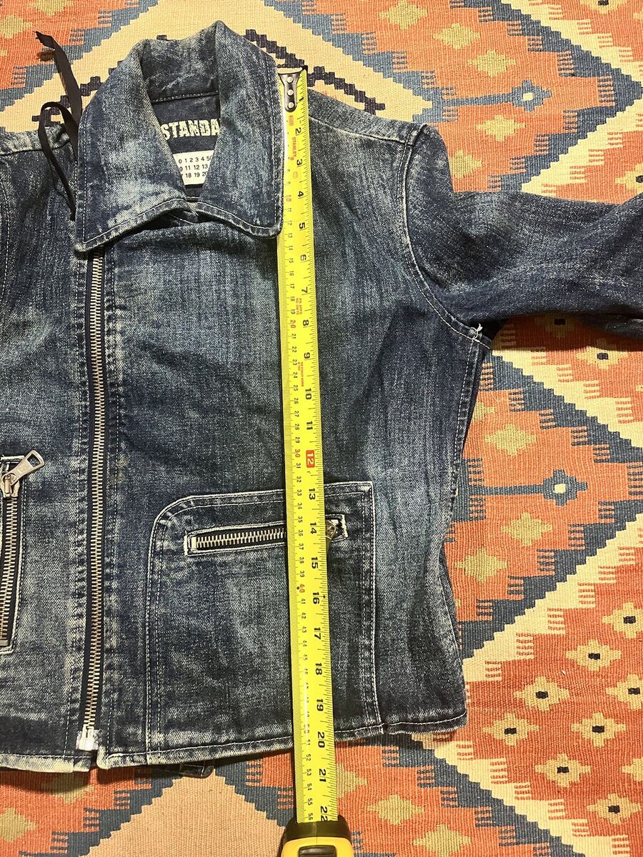 Maison Margiela MM6 Zip Biker Denim Jacket Size 36 SS/02 Maison Margiela MM6 Zip Biker Denim Jacket Size 36 SS/02