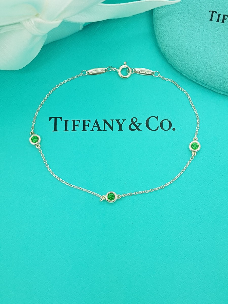 Tiffany & Co. Peretti Silver 3 Tsavorite Garnet Green Color by the
