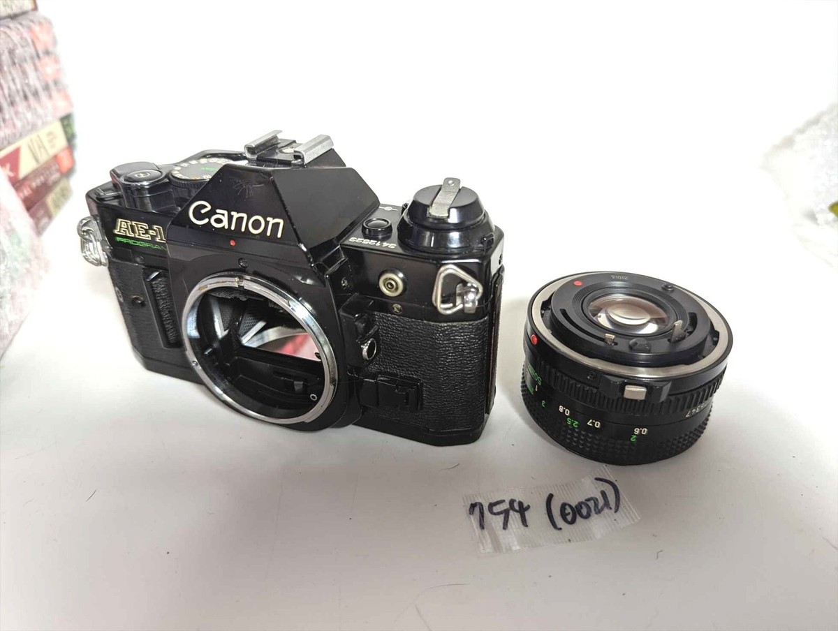 EXC+5］Canon AE-1 Program 35mm SLR Black Body + New FD NFD 50mm f1