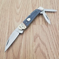 Rough Ryder Whittler Pocket Knife Stainless Steel Blades Jean Micarta Handle