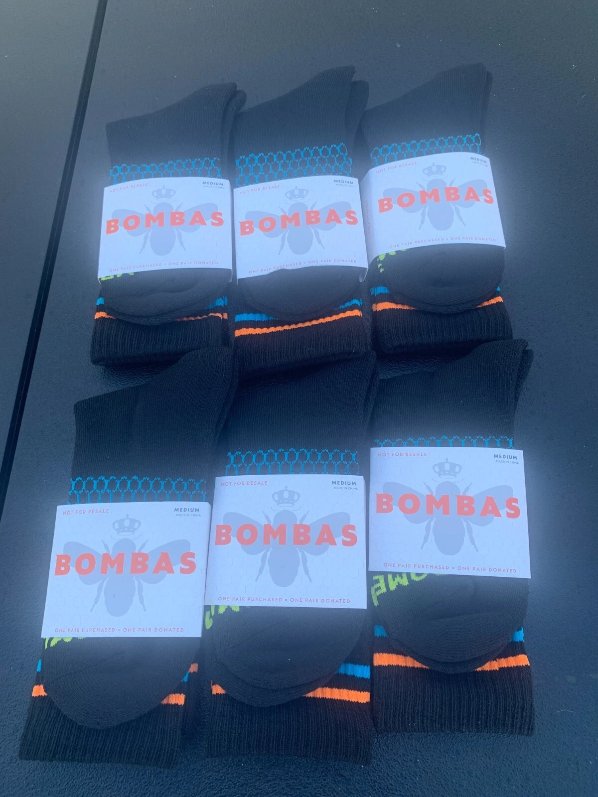 6 Pair Bombas Calf Crew Unisex Size Medium Men's 6-9 Women's 8-10 1/2
