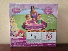 NIB 36"DIA x 8"H Disney Princess pink purple Royal Inflatable Pool toddler 