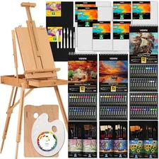 VISWIN 147-Piece Painting Set - Oil, Acrylics, Watercolors, Canvas, Easel, Brush