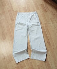 Dries Van Noten Wide Leg Pants Rayon Cotton Womens Size 40 Cold White