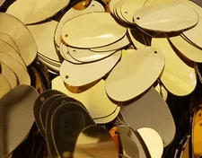 150 pcs Vintage Loose Flat Oval Sequins 22mm Metallic Gold Sewing Paper Crafts