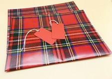Tartan Christmas Wrapping Paper Stewart Gift Wrap Red New Year Scottish 2 Sheets