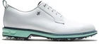 FootJoy Dryjoys Premiere Series Field Golf Shoes - White/Aqua Blue(BLEMS) 54557
