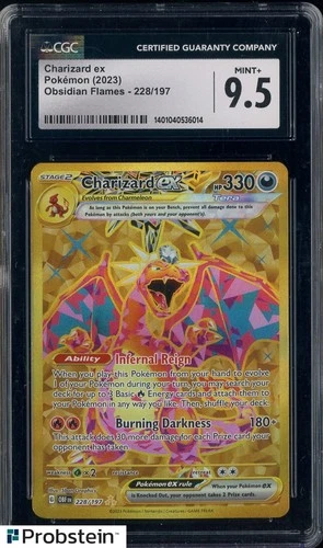 2023 Pokemon Obsidian Flames Hyper Rare #228 Charizard ex CGC 9.5 MINT+