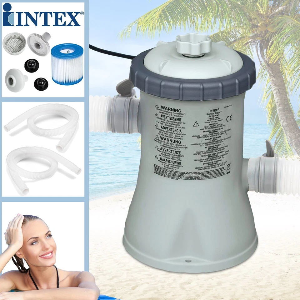 Intex Kartuschenfilter ECO 602-1250 l/h Swimming Pool Pumpe Filterpumpe 28602GS - Bild 1 von 2