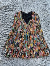 Rixo Dress Womens Small Dianna London Mini Abstract Colorful Pattern Print Mix