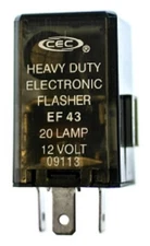 CEC Industries EF43 Electronic Turn Signal Flasher Relay, 3 Prongs, 12 Volts