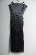 Zara Womens Strapless Full Length Mesh Dress - Grey - Size M Medium (g35)