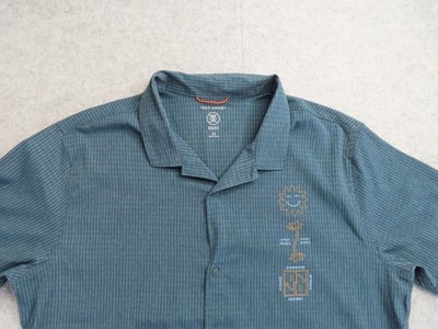 Roark Shirt Mens XL Blue Check Run Amok Bless Up Trail Button Up Outdoor Travel