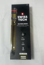 Swiss Tech 6500 Lumen LED Flashlight Rechargeable Dual Power AA/USB.