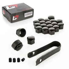 20x Radschraubenkappen Anti-Diebstahl Set 17 mm Schwarz glänzend für HYUNDAI
